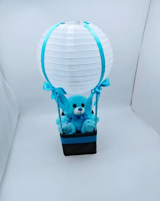 Χειροποίητο φωτιστικό αερόστατο 55cm γαλάζιο