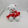Αρκούδος λευκός love 30cm με κόκκινες καρδιές - Dragatakis Flowers Μαρούσι