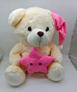 Αρκούδος ροζ 60cm με αστέρι