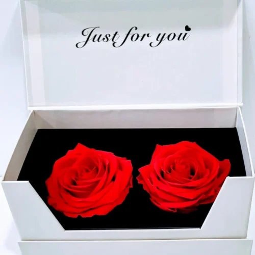 2 Forever Roses κόκκινα σε λευκή μαγνητική κασετίνα 2 Forever Roses κόκκινα σε λευκή μαγνητική κασετίνα