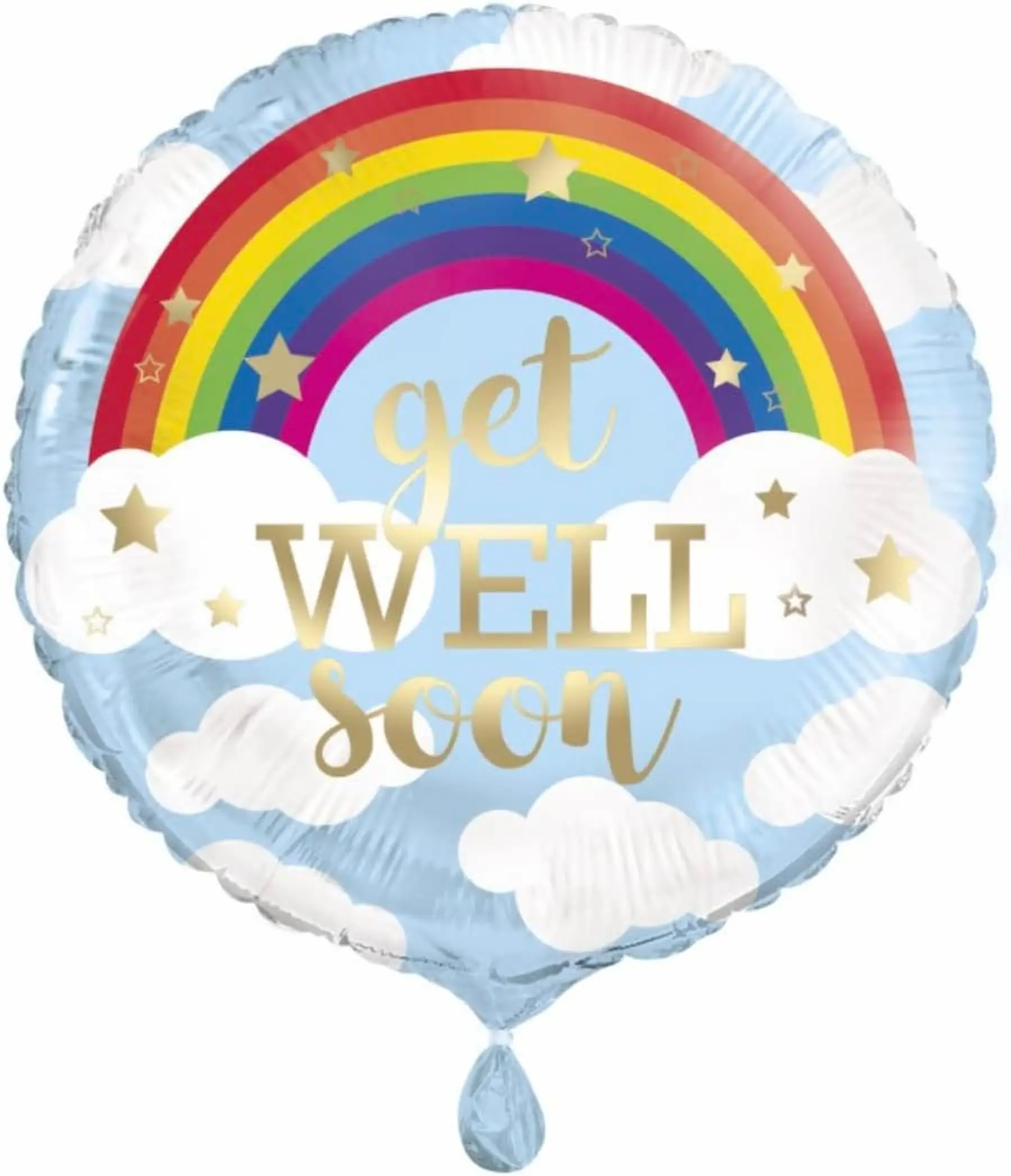 Μπαλόνι Foil 46cm Get Well Soon Rainbow με Ήλιο – Πολύχρωμο Μπαλόνι Περαστικά Μπαλόνι foil 46cm Get Well Soon με ουράνιο τόξο και σύννεφα - Dragatakis Flowers.