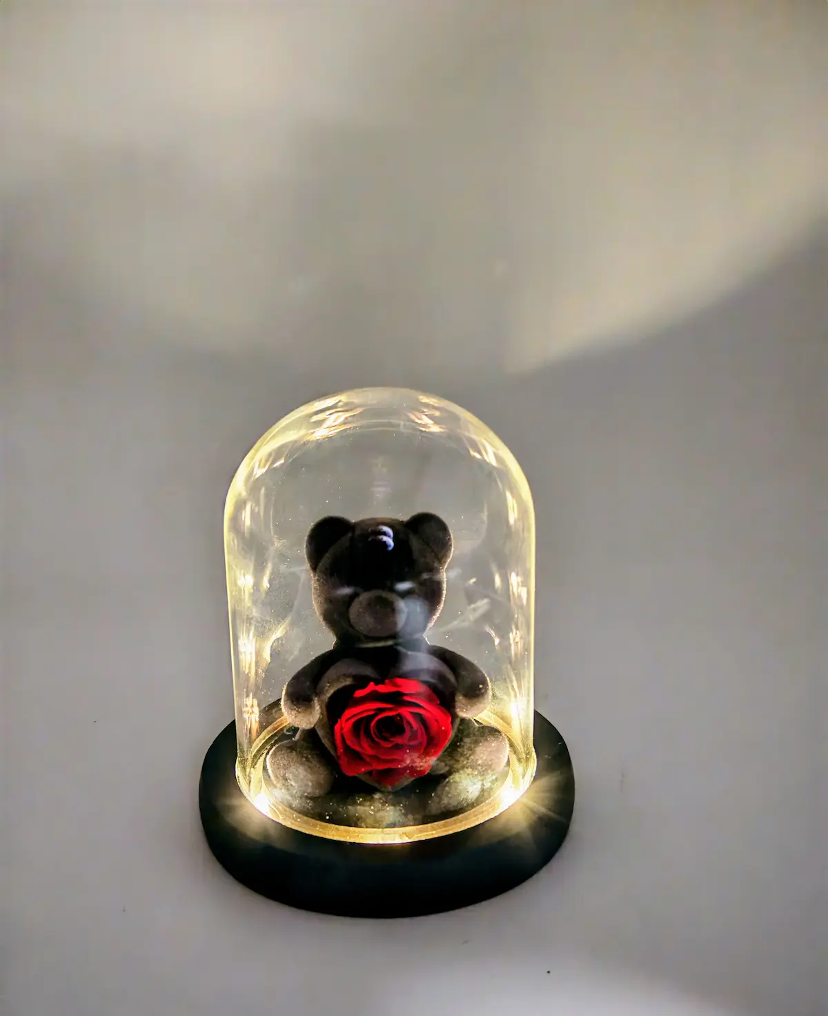 Eternal Love Teddy – Forever Rose σε Γυάλινη Καμπάνα & LED 2 forever-rose-teddy-se-gyalini-kabana